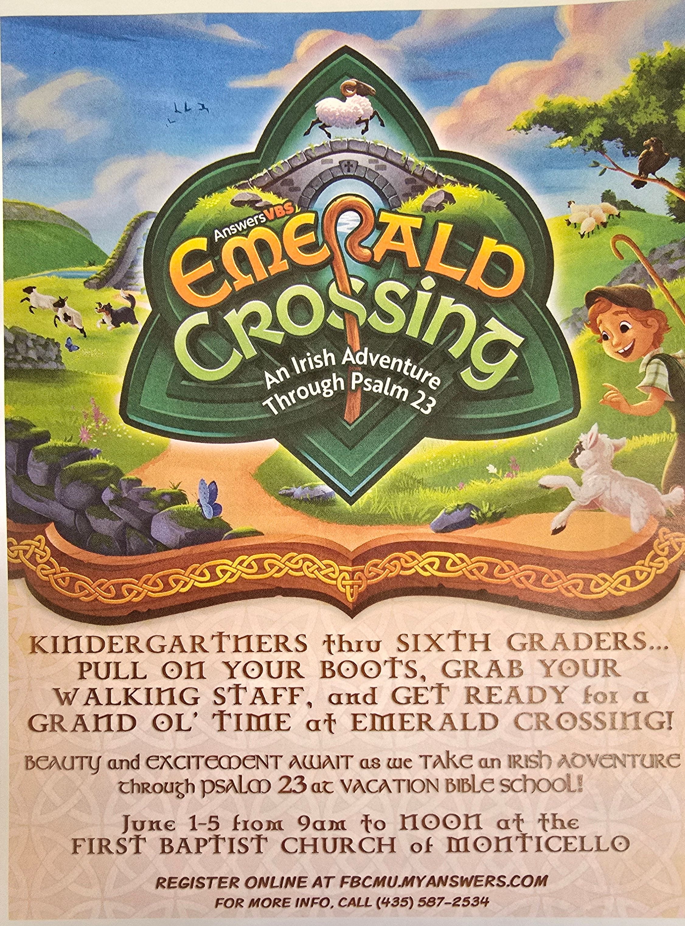 "Vacation Bible school-June 1-5, 2026-Monticello, Utah-free admission"