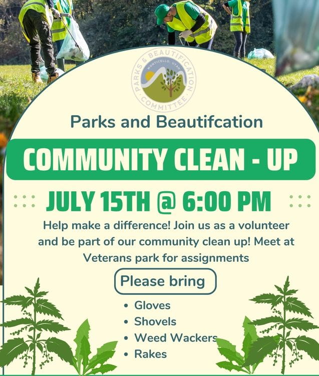 Monticello city community clean up 