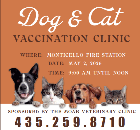 Dog & Cat Vaccination Clinic flyer with pet photos and event details.