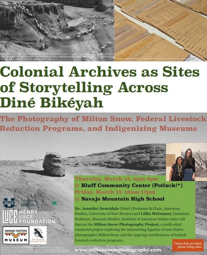 Event poster: "Colonial Archives as Sites of Storytelling Across Diné Bikéyah."