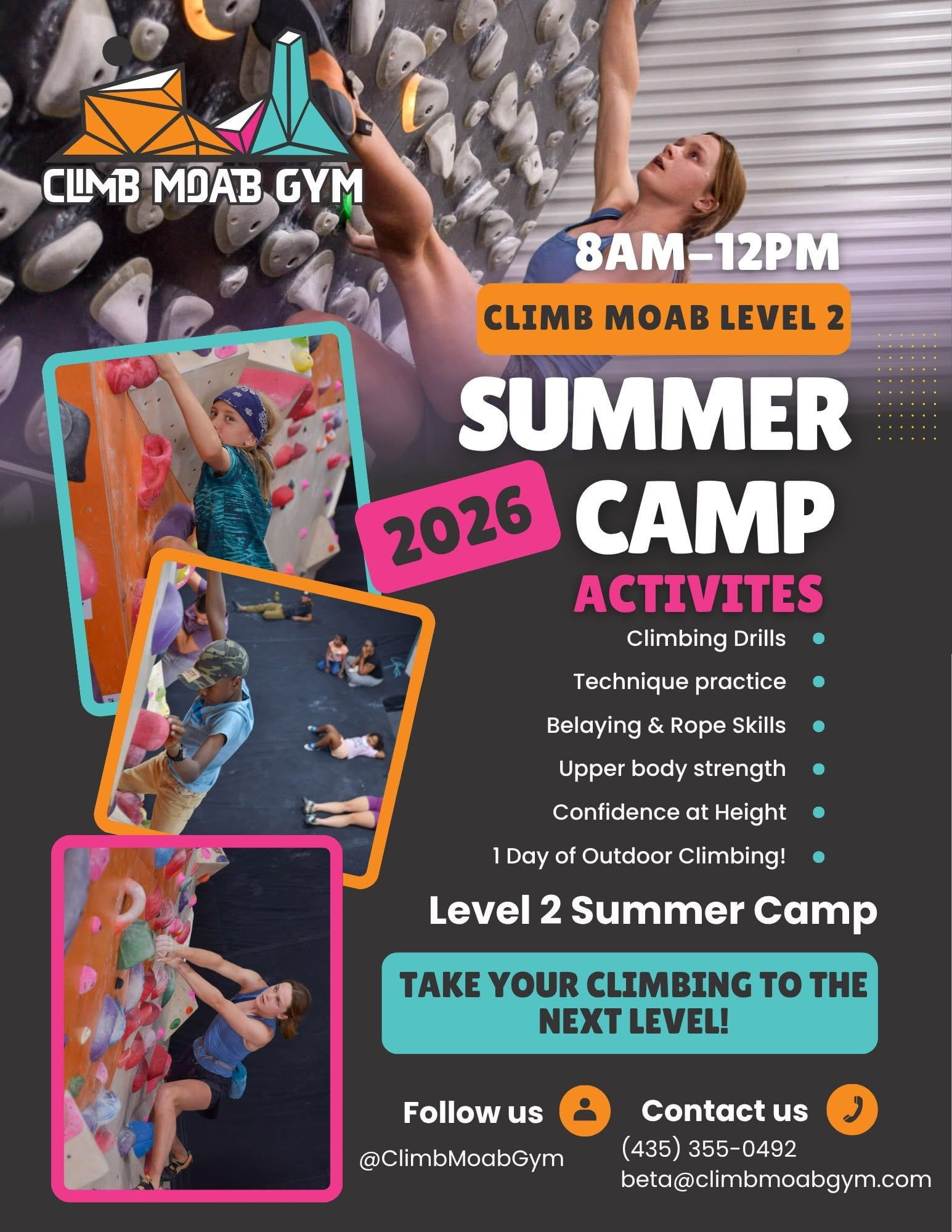 Climb Moab Gym Summer Camp Activities