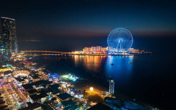 Views from the XLine Dubai Marina Zipline