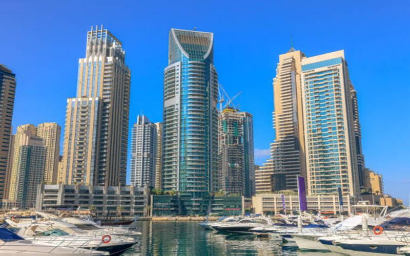 Views from the XLine Dubai Marina Zipline