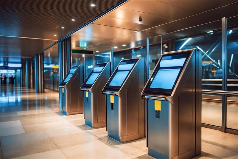 EES passport kiosks in airport