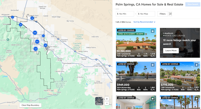 Palm springs home search.