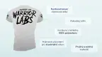 #1 - Infografika - Športové tričko Warrior Labs v bielej farbe a výrazným nadpisom na chrbte cz