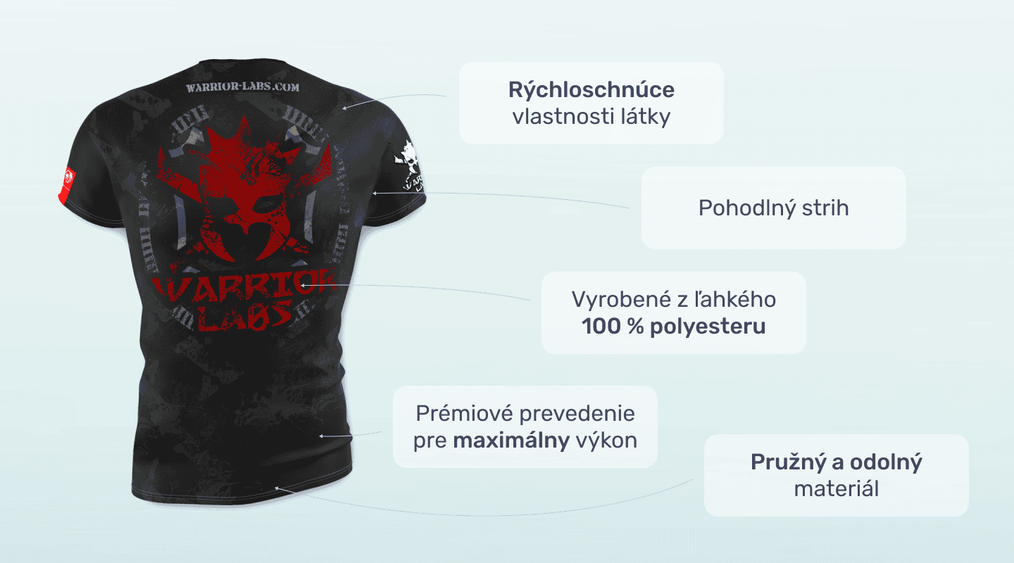 #1 - Infografika - Športové tričko WL s červeným logom na chrbte