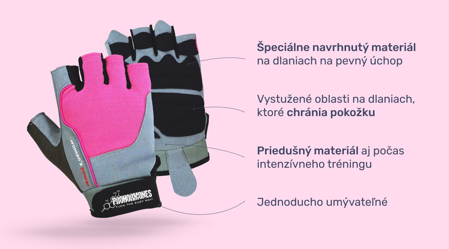 #1 Damske rukavice PH - infografika s benefitmi používania dámskych rukavíc na cvičenie