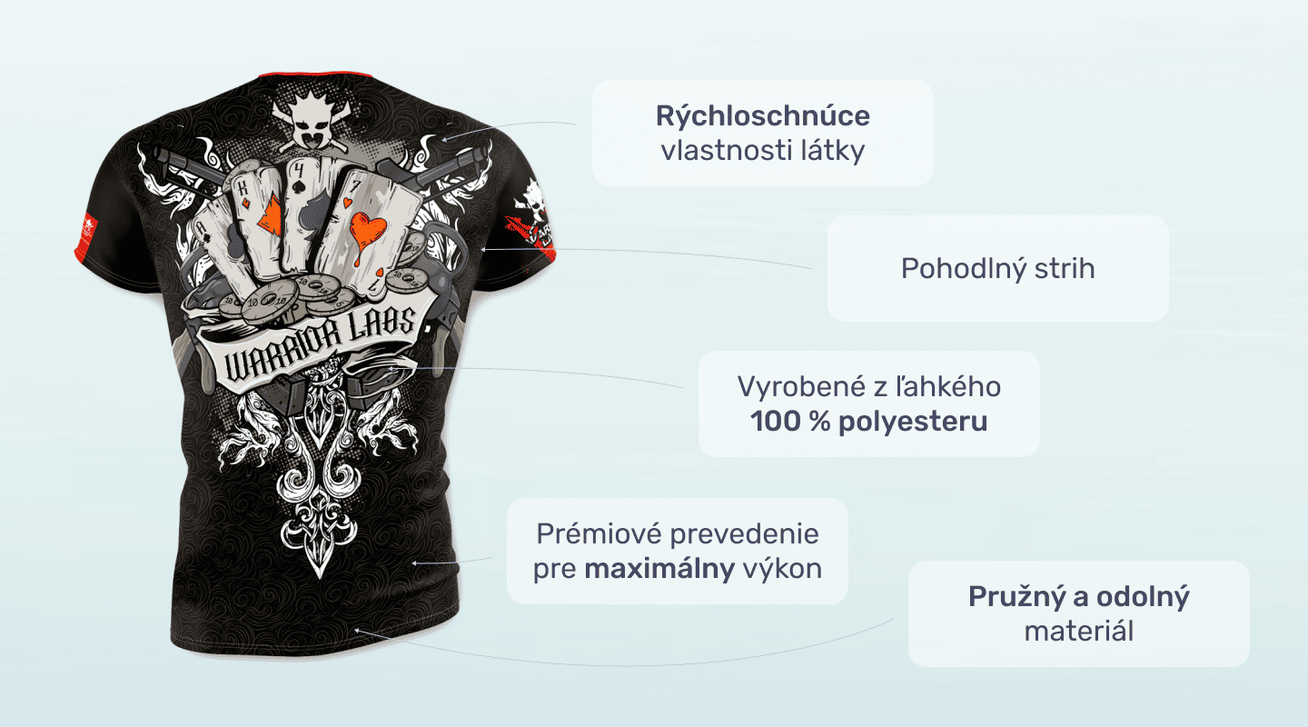 #1 - Infografika - Športové tričko Karty s motívom kariet a hazardu s logom Warrior Labs