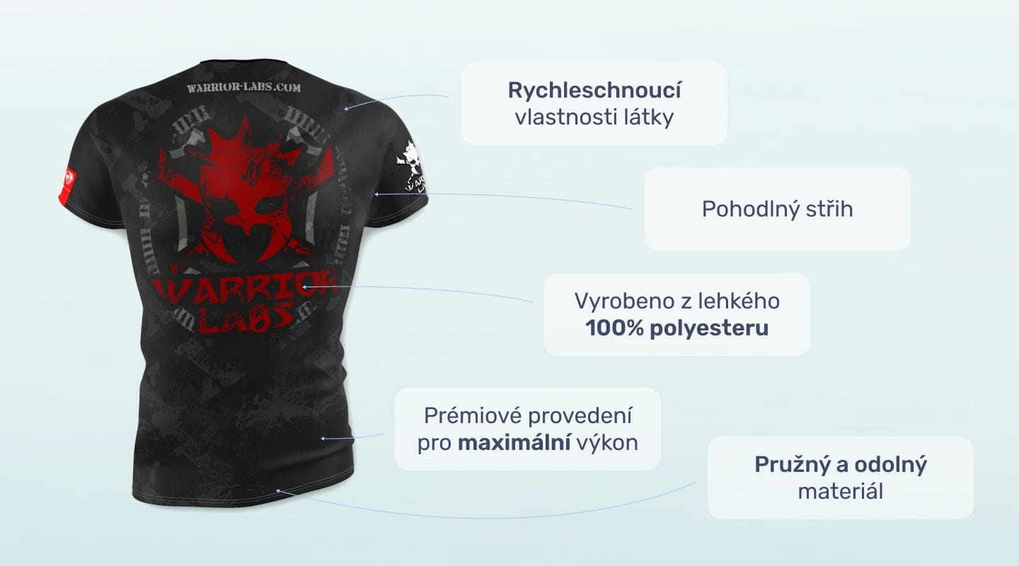 #1 - Infografika - Športové tričko WL s červeným logom na chrbte cz