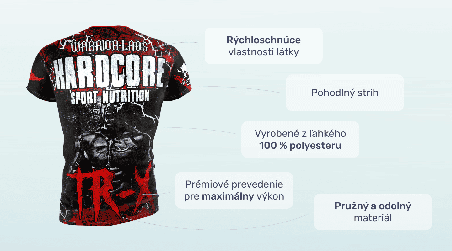 #1 - Infografika - Športové tričko TR-X s benefitmi výrobku