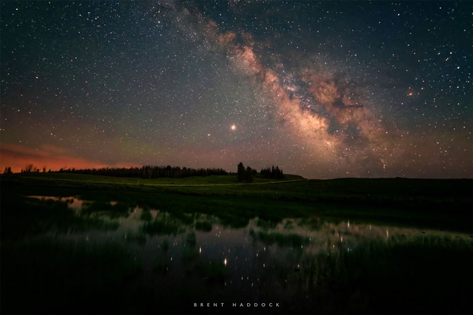 Starry Sky and Milky Way at Lake Creek in Heber Valley