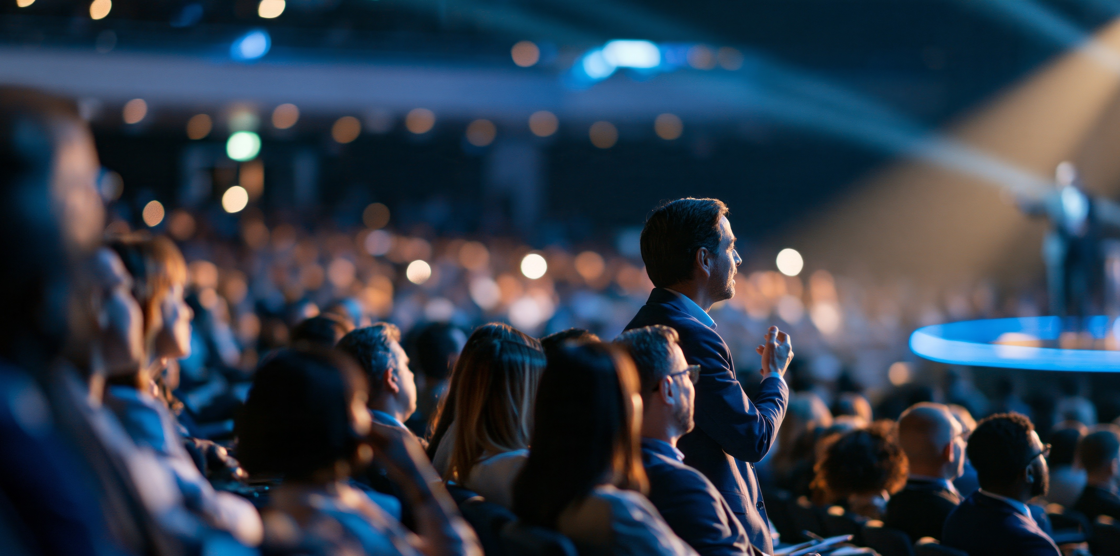 Audience watches event with rapt attention