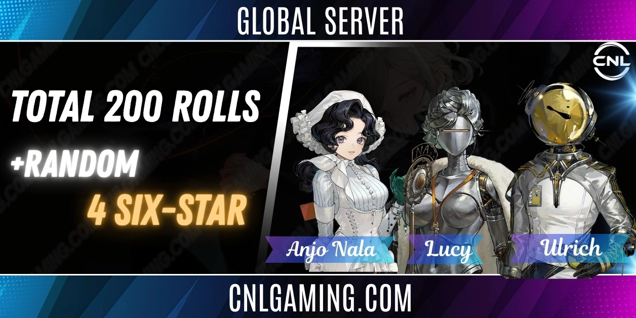 Global | Total 200 rolls + Semmelweis + Lucy + Ulrich + Anjo Nala + 4 Random six-star | DLC 6