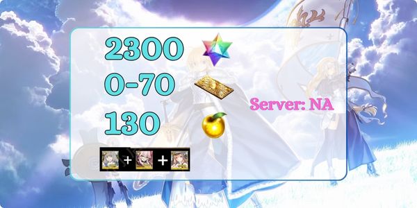 [Global] NA | 2300+ SQ | Koyanskaya of Light - Oberon - Castoria | 0-70 Vé Summon | 130+ Golden Apple