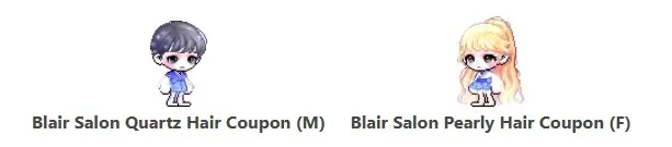 Blair Salon Quartz Hair Coupon (M) / Blair Salon Pearly Hair Coupon (F) (ALL SERVER)