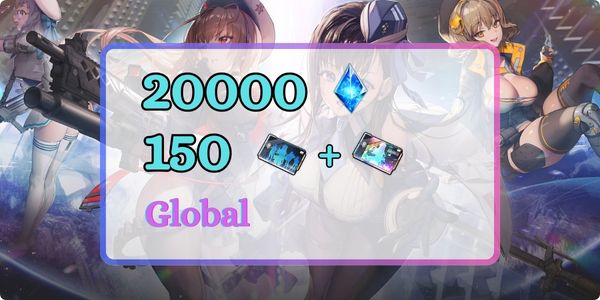 [Global Server] 3 SSR ngẫu nhiên | 20000+ Kim cương + 150 Tổng cộng phiếu recruitment