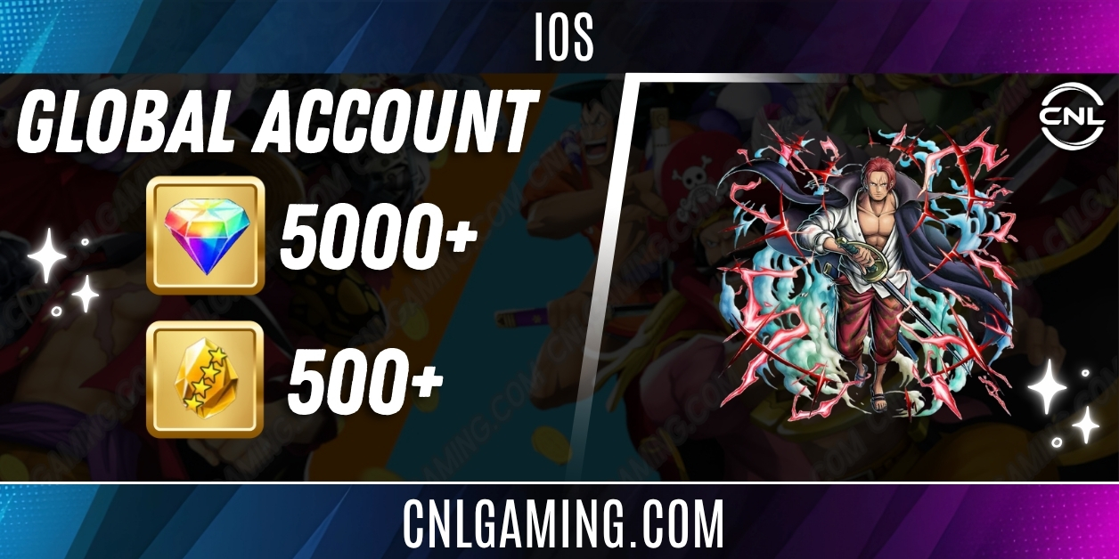IOS [Global] 5000+ Diamonds | Shanks [V3] FILM RED | 500+ 4-Star Fragments | Random 4-Star Heroes