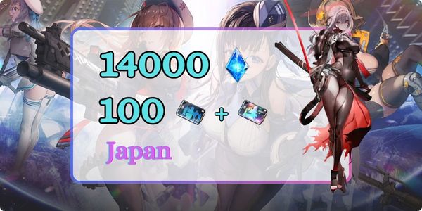 [Japan Server] Scarlet: Black Shadow + Ngẫu nhiên SSR | 14000 Kim cương | 100 Tổng phiếu recruitment