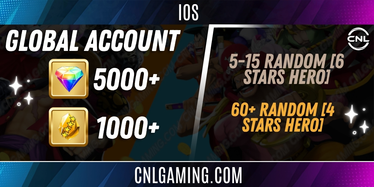 IOS [Global] 5000+ diamonds | 5-15 random [6 stars hero] | 1000 4 stars fragment | 60 random [4 stars hero]