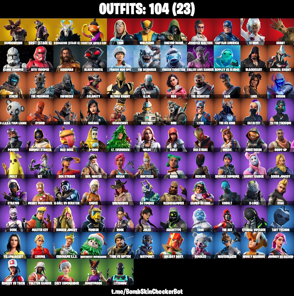 [TSfn83] 104 skins | Fishstick (World Team Leader,Rox,Enforcer,Lynx,Drift,Blackheart,Ultima Knight | 160 VB