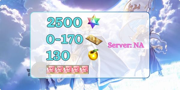 [Global] NA | 2700+ SQ | 5x Archetype Earth | 60-240 Summon Tickets | 149+ Golden Apple (LB6/Avalon Cleared)