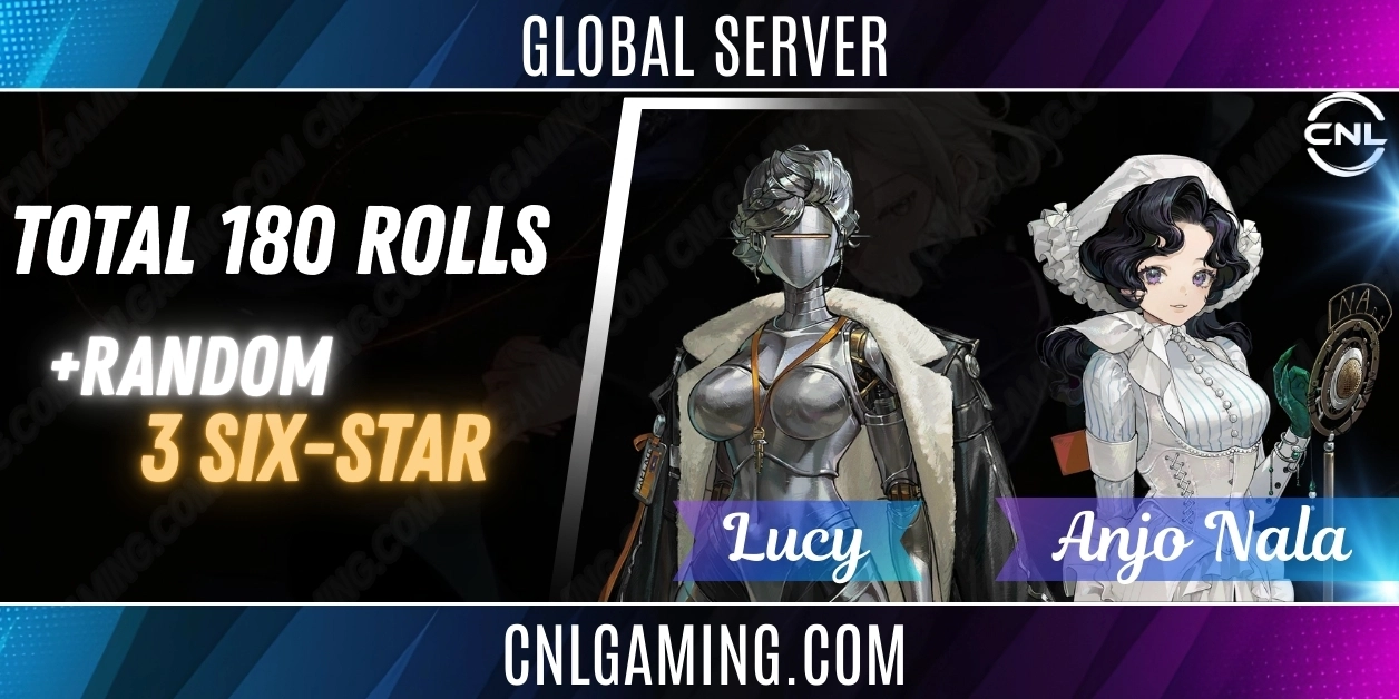 Global | Total 180 rolls + Anjo Nala + Lucy + Semmelweis + 3 Random six-star | DLC 4