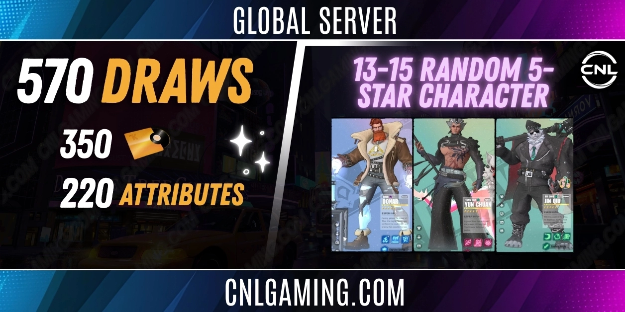 Global | 570 Draws (350 Gold + 220 Attributes) + 13-15 Random 5 stars - ALL Platform