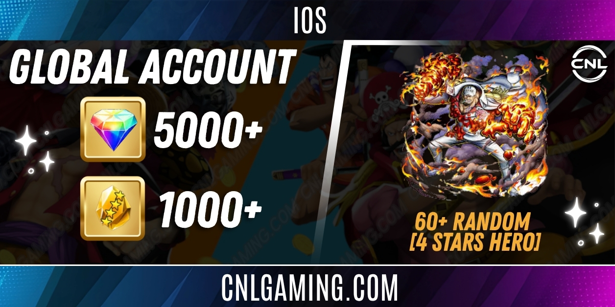 IOS [Global] 5000+ Diamonds | Sakazuki (Akainu) | 1000+ 4-Star Fragments | 60+ Random 4-Star Heroes