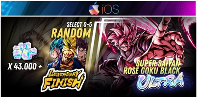 IOS Global UL Super Saiyan Rose Goku Black + 43000 Chrono Crystal + 0-5 random LF