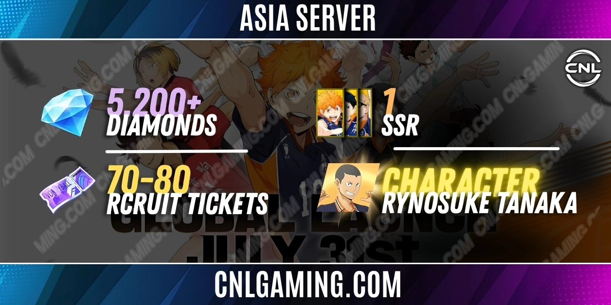GLOBAL/SEA/NA | 5200+ Diamonds | 70 Rcruit Tickets + Rynosuke Tanaka + 1 SSR | Unlink