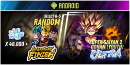 ANDROID Global UL Super Saiyan 2 Gohan (Youth) + 48000 Chrono Crystal + 0-5 random LF