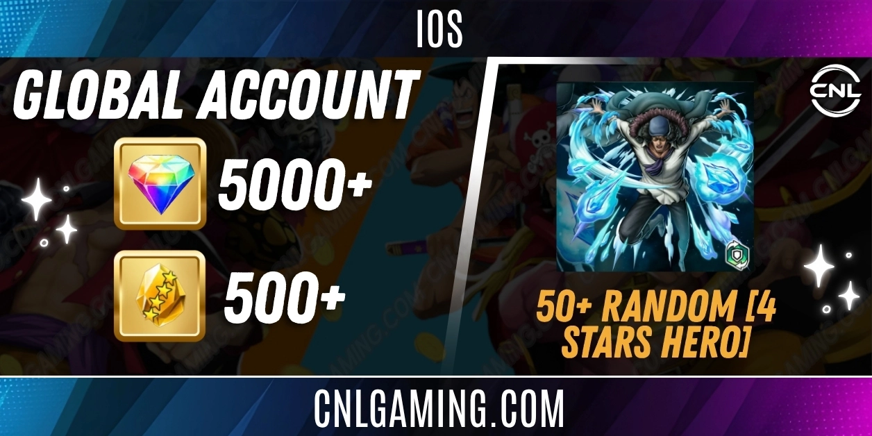 IOS [Global] 5000+ Diamonds | Blackbeard Pirates Kuzan | 500 4-Star Fragments | 50+ Random 4-Star Characters