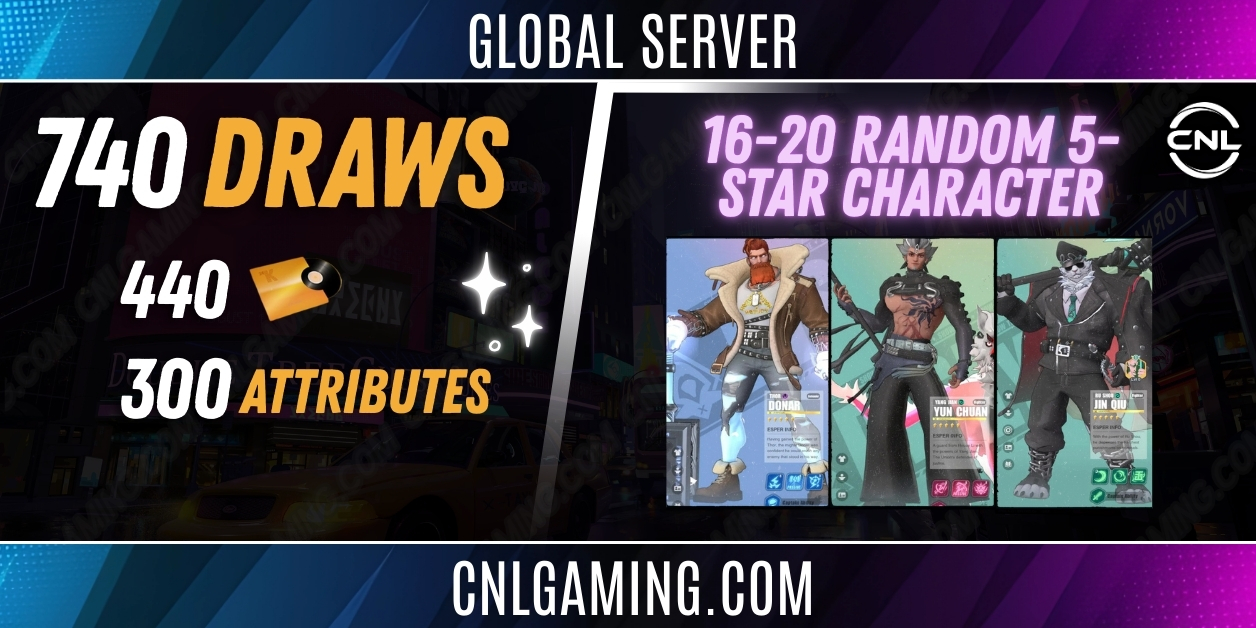 Global | 740 Draws (440 Gold + 300 Attributes) | 16-20 Random 5 stars|ALL Platform
