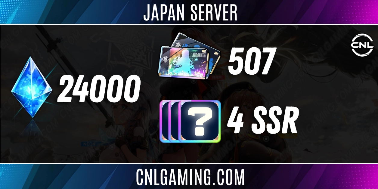 [Japan Server] 4 SSR | 24000 Diamonds | 507 Total Recruitment Voucher | Permanent version