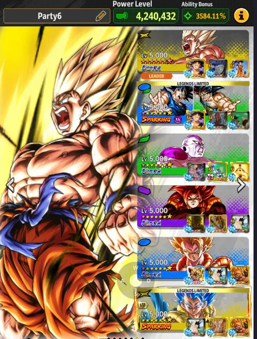 [CNL T604] Account Custom | UL SS4 Gogeta 8s, Super Gogeta 8s, SS Goku 14s, Final Form Frieza 8s + 3 UL 14s + 21 LF + Godly Equip