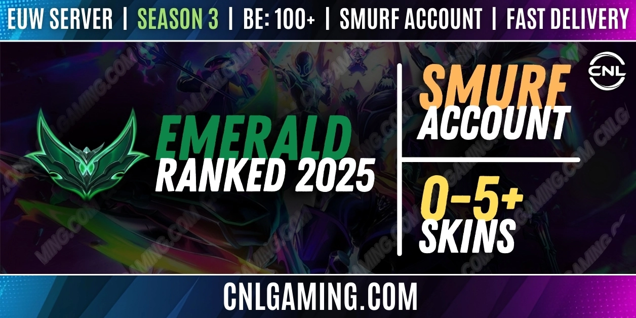 [EUW][Emerald] ] RANKD 2025 - Season 3 | Champ: 20+ | BE: 100+ | Skins: 0-5+ | Smurf account | Fast delivery