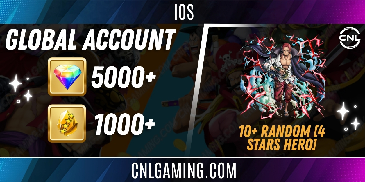 IOS [Global] 5000+ Diamonds | Shanks [V3] FILM RED | 1000+ 4-star Fragment | 10+ Random 4-star Heroes