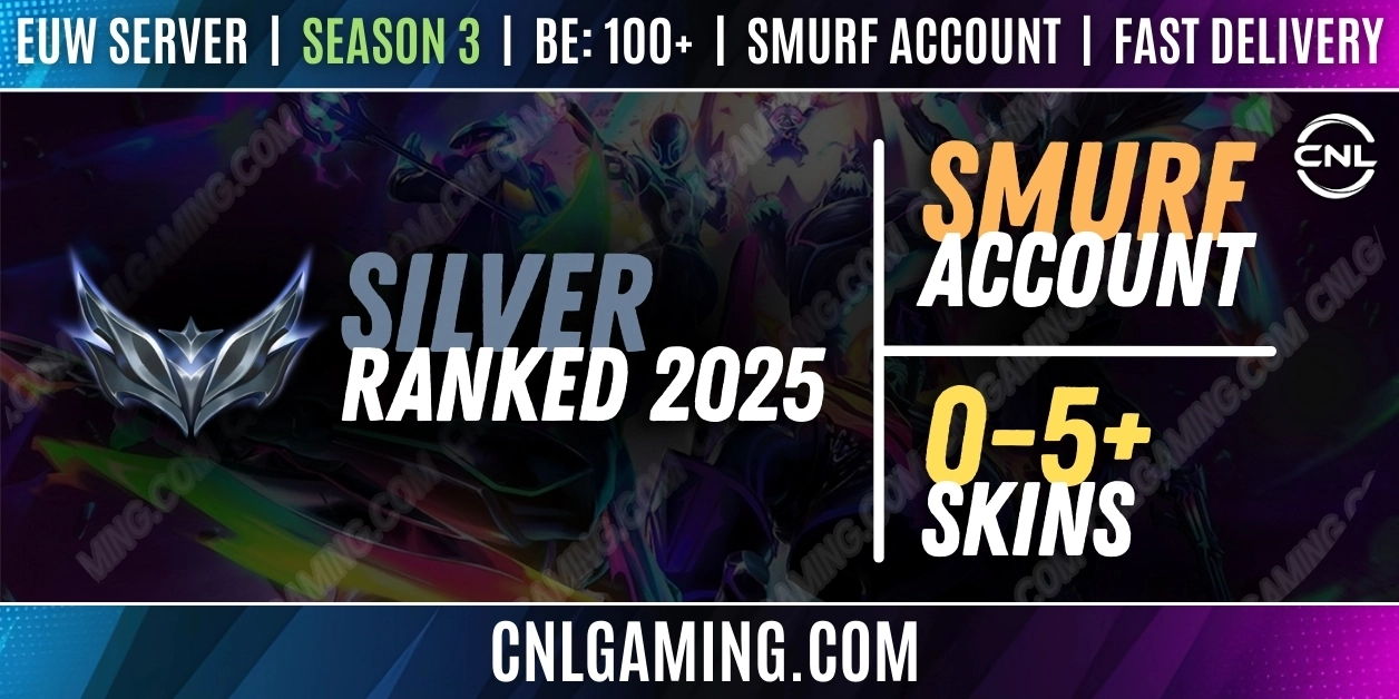 [EUW] [Silver] RANKD 2025 - Season 3 | Champ: 20+ | BE: 100+ | Skins: 0-5+ | Smurf account | Fast delivery
