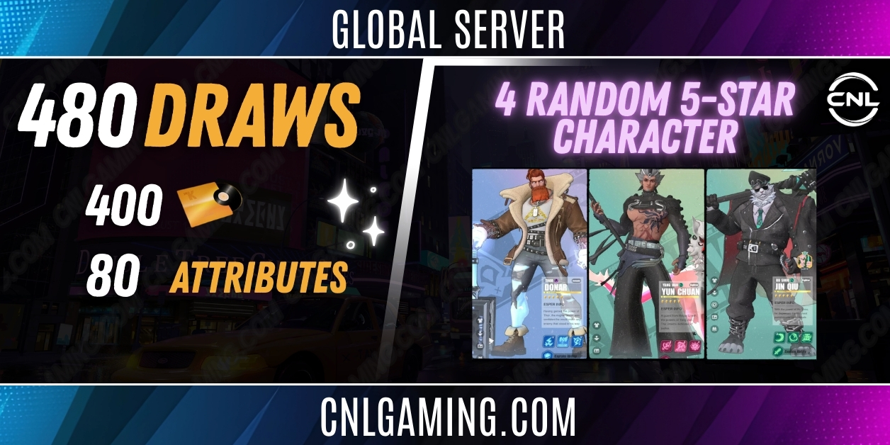 Global | 480 Draws (400 Gold + 80 Attributes) + 4 Random 5 stars - ALL Platform