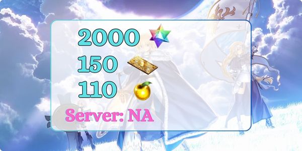 NA | 2000 Saint Quantz | 150 Vé Summon | 100 Táo vàng | Chỉ hoàn thành Hướng dẫn |