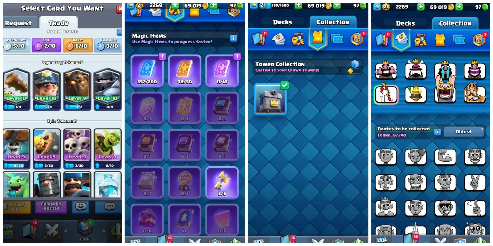 S2284| KT lvl 8 (21) | 70 Thẻ | 69K Vàng | 97 KIM CƯƠNG | 4 Huyền thoại | Thay đổi tên 500 KIM CƯƠNG