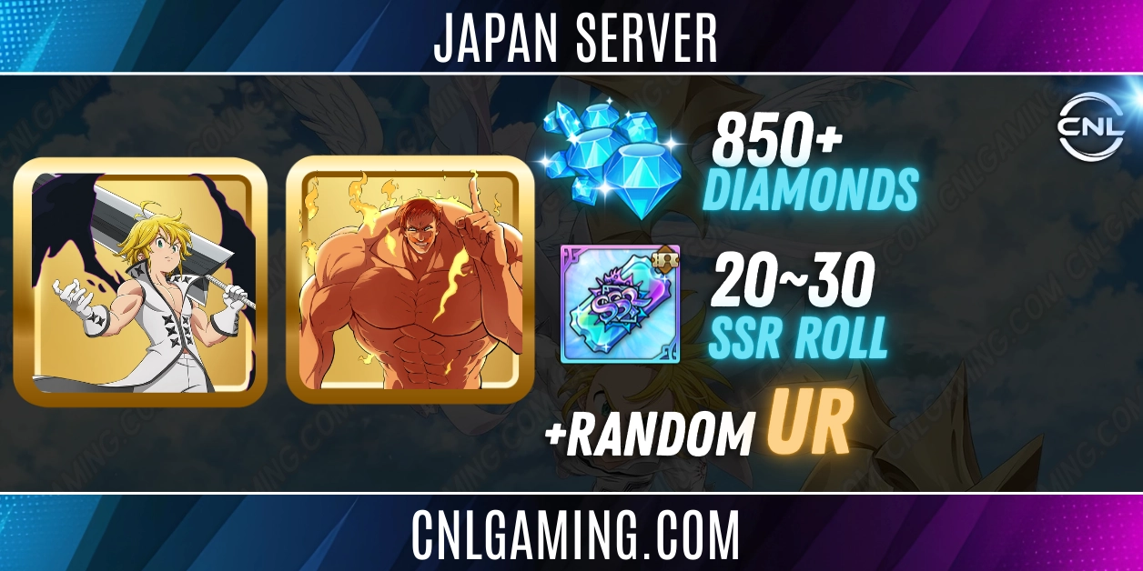 |Japan SERVER| 800+ Diamonds | Random UR | 20-30 SSR roll | UR Meliodas + The One Escanor