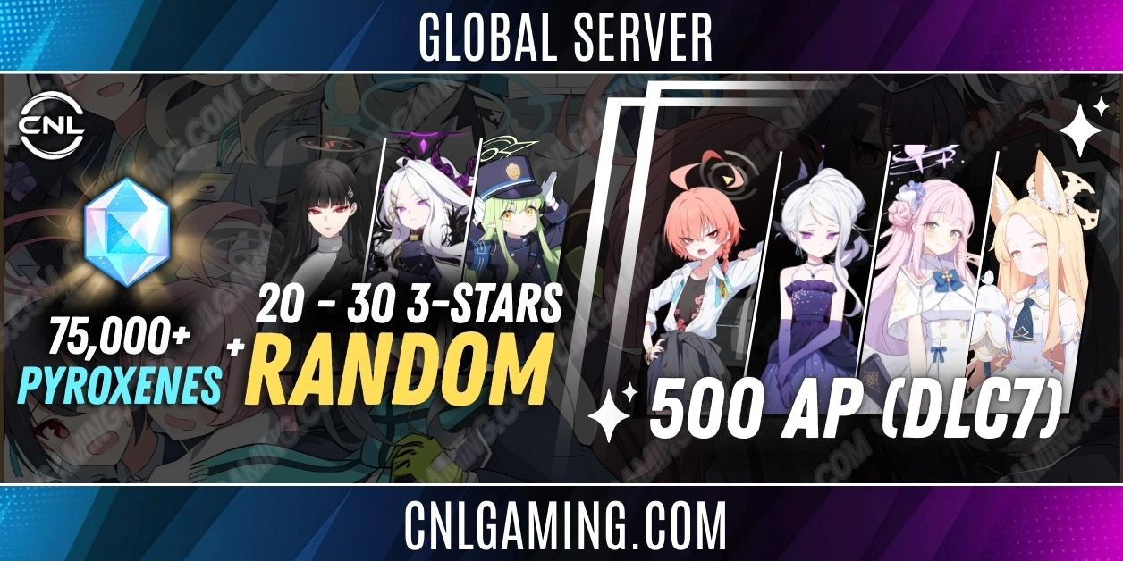 Global - 80,000 Diamonds + 20–30 Random 3-Star [Mika + Hoshino (Swimsuit) + Hanako (Swimsuit) + Hoshino (Armed)] + 500 AP (DLC7)