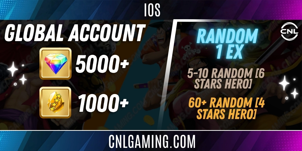 IOS [Global] 1 Random EX + 5000 diamons + 1000+ 4 stars fragment | 5-10 random [6 stars hero] | 60+ 4 stars Hero
