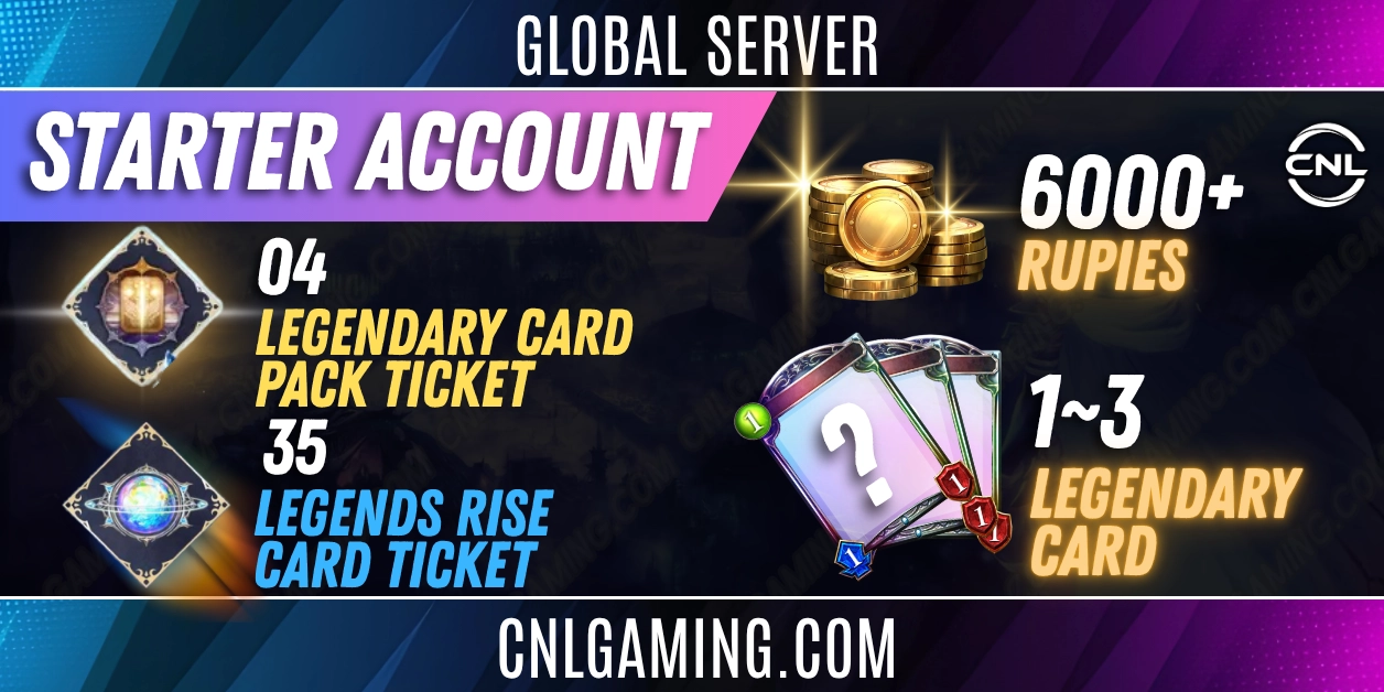 [Global] 6000+ Rupies+35 Legends Rise Card Ticket+4 Legendary Card Pack Ticket+1-3 Legendary Card