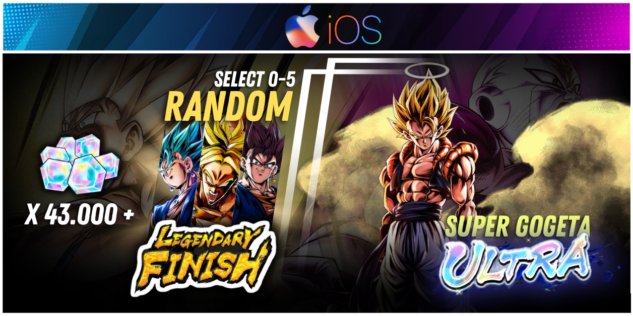 IOS Global UL Super Gogeta + 43000 Chrono Crystal + 0-5 random LF