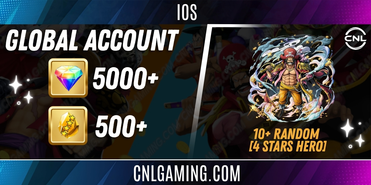 IOS [Global] 5000+ Diamonds | Roger King of the Pirates | 500+ 4-Star Fragments | 10+ Random 4-Star Heroes