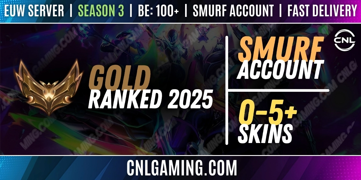 [EUW][Gold] RANKD 2025 - Season 3 | Champ: 20+ | BE: 100+ | Skins: 0-5+ | Smurf account | Fast delivery