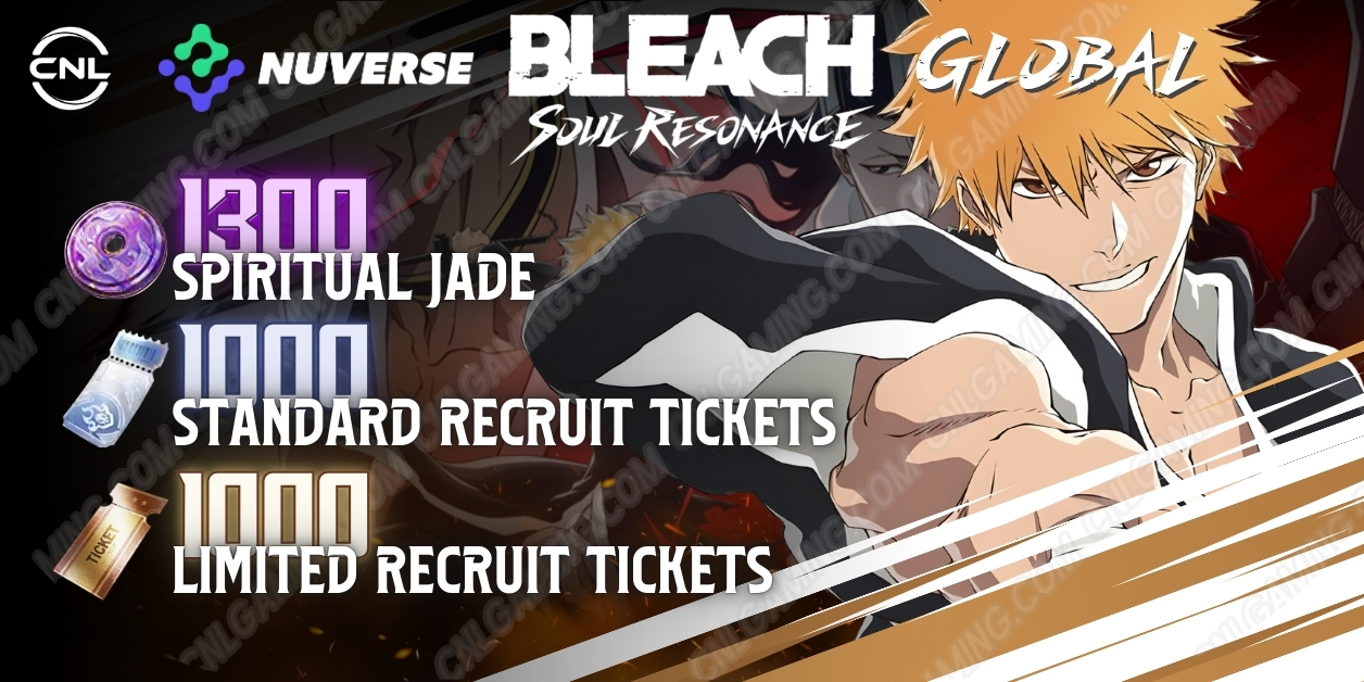 Nuverse | Global | 1300 Spiritual Jade + 30 Standard Recruit Tickets + 10 Limited Recruit Tickets